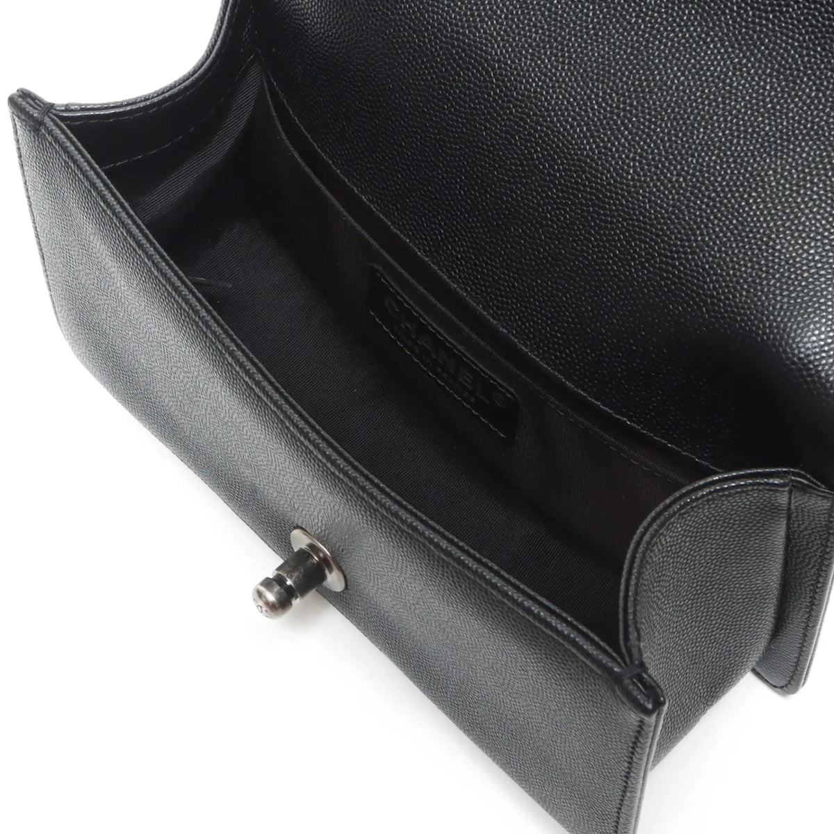 Chanel Small Boy Black Caviar Leather