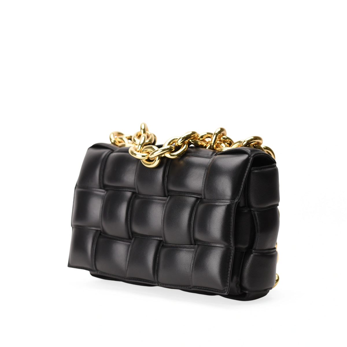 Bottega Veneta Chain Cassette Padded Intreccio Black
