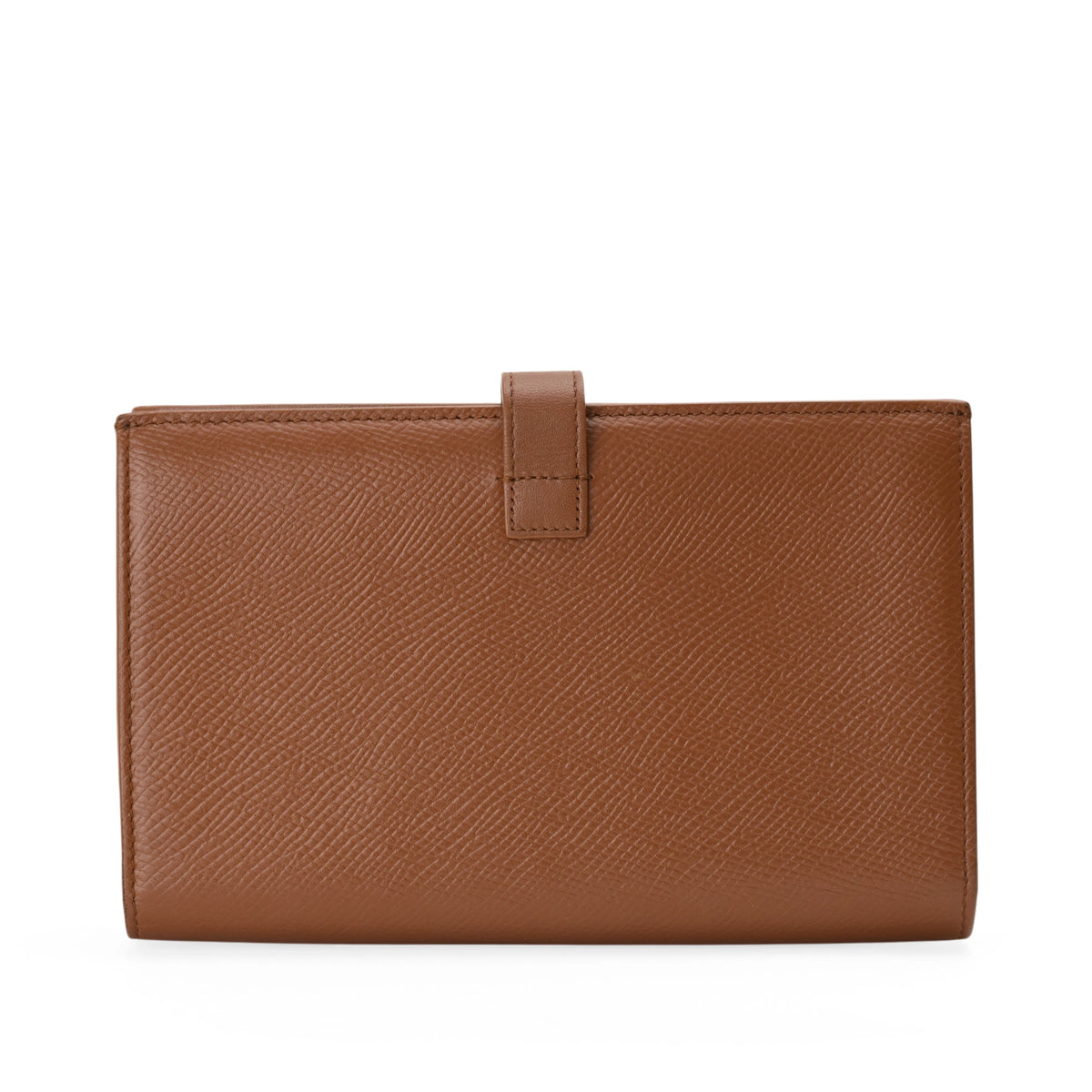 Celine Large Strap Wallet in brown grained leather. curated Pre-loved Luxury by Myluxe in Helsinki.