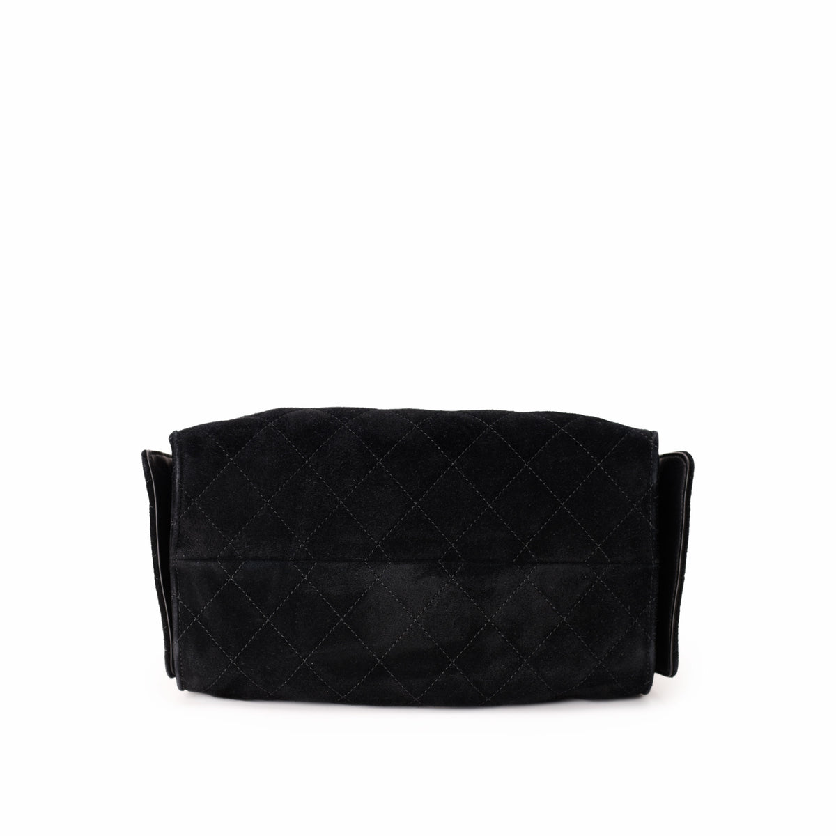 Black quilted suede luxury handbag, curated Pre-loved Luxury by Myluxe in Helsinki.