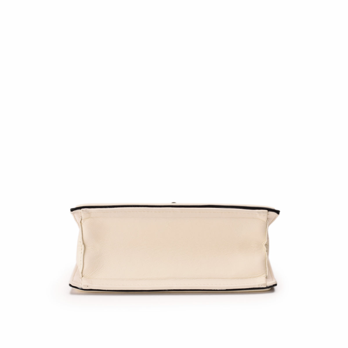 Cream leather luxury handbag base view. curated Pre-loved Luxury by Myluxe in Helsinki.