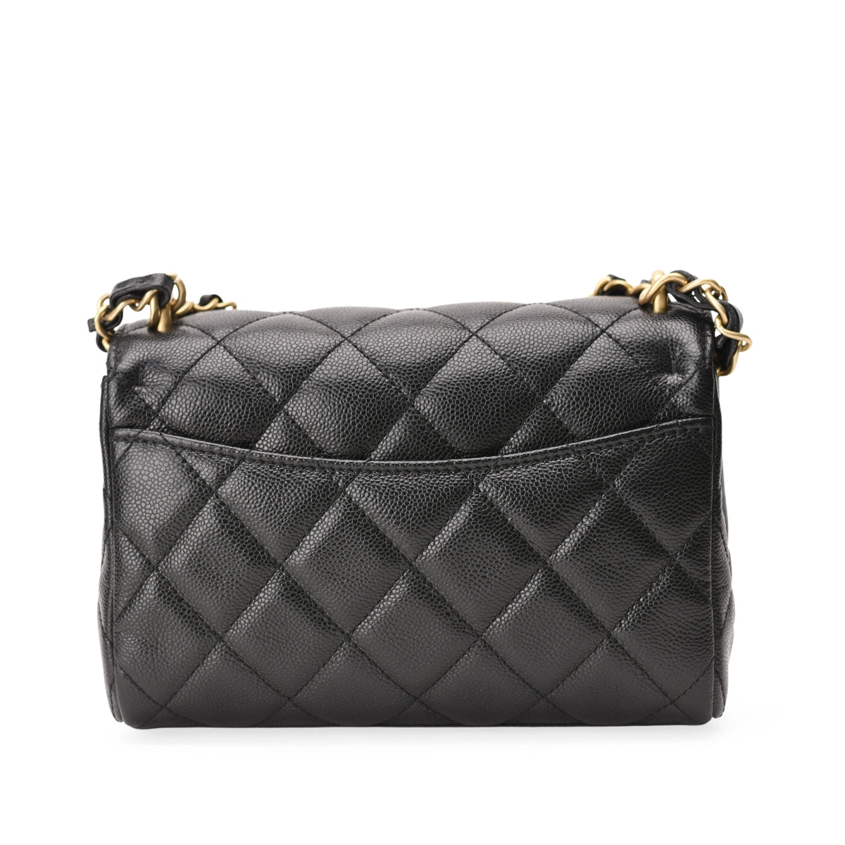 Chanel Small Coco First Flap black caviar leather handbag. curated Pre-loved Luxury by Myluxe in Helsinki.