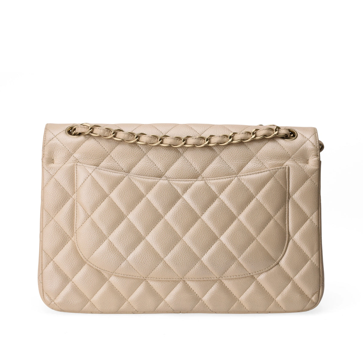Chanel Timeless Jumbo Iridescent Beige Caviar CHW