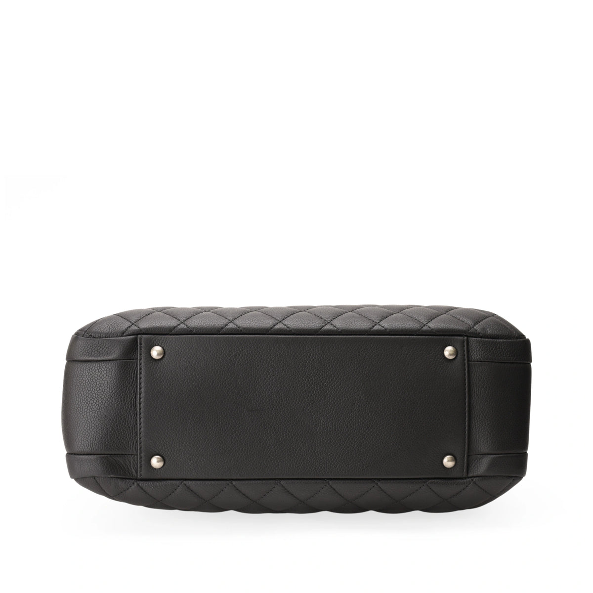 Chanel Urban Companion black caviar quilted leather tote bottom view. curated Pre-loved Luxury by Myluxe in Helsinki.