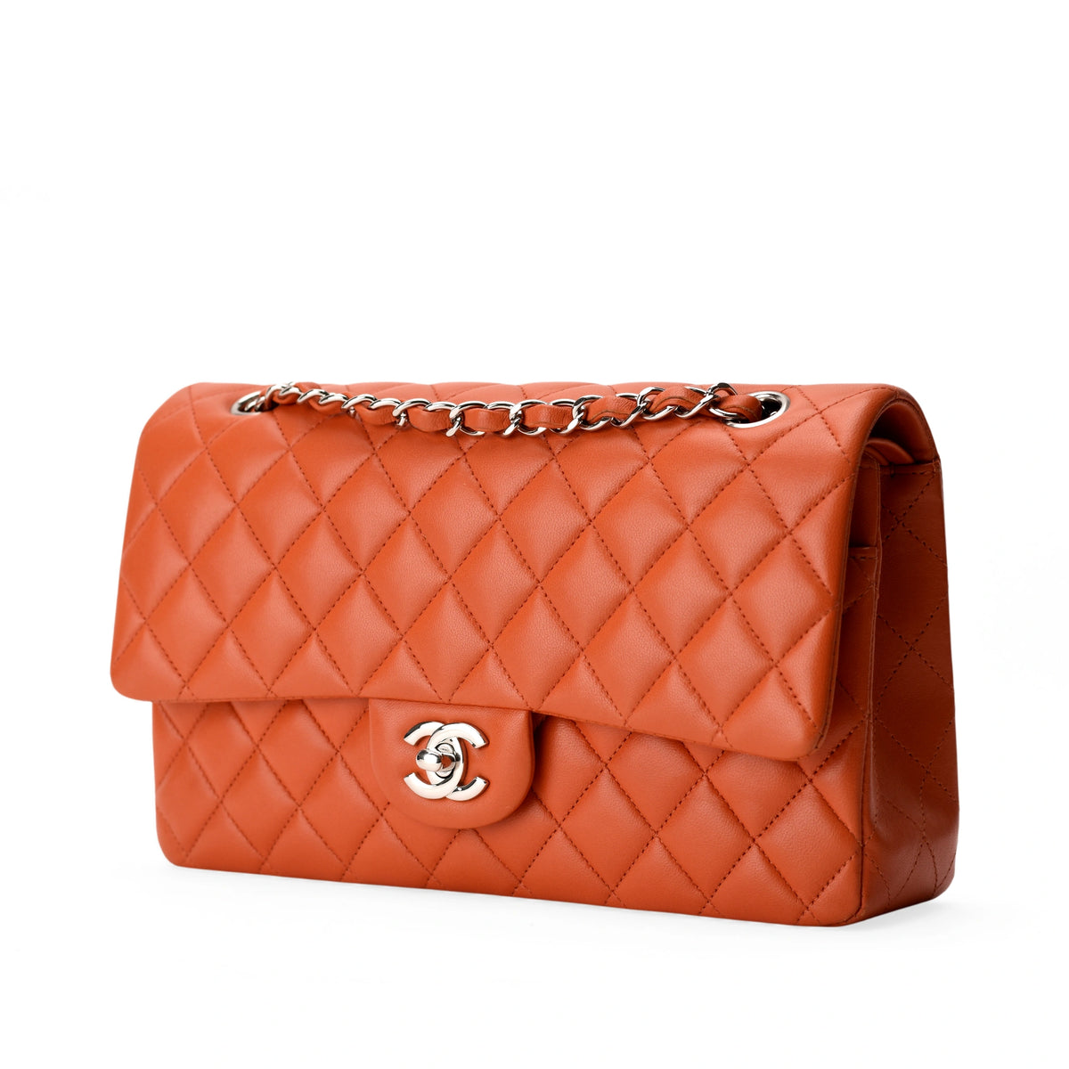 Chanel Timeless Medium Orange Lambskin SHW