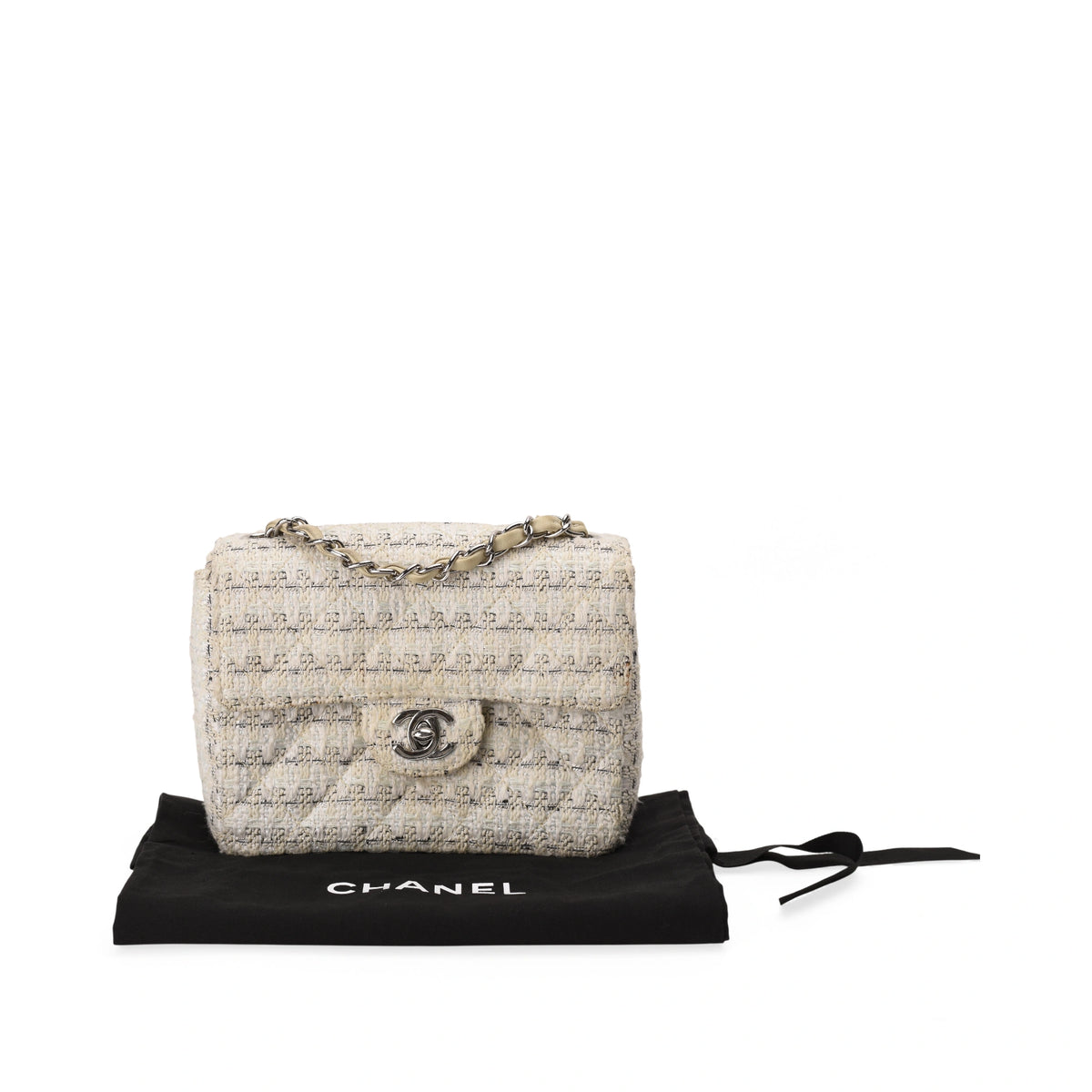 Chanel Mini Square Vintage Tweed SHW