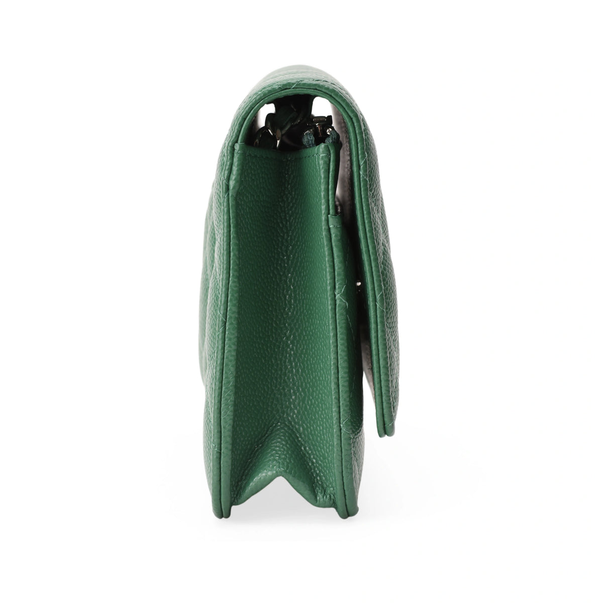 Green textured leather luxury clutch bag. curated Pre-loved Luxury by Myluxe in Helsinki.