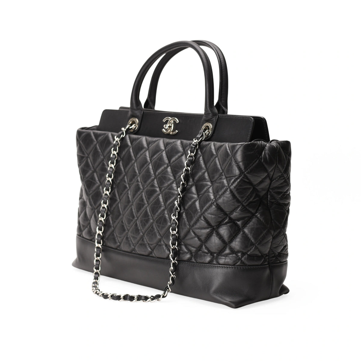 Chanel Be CC Black Tote Top Handle Shoulder Bag SHW