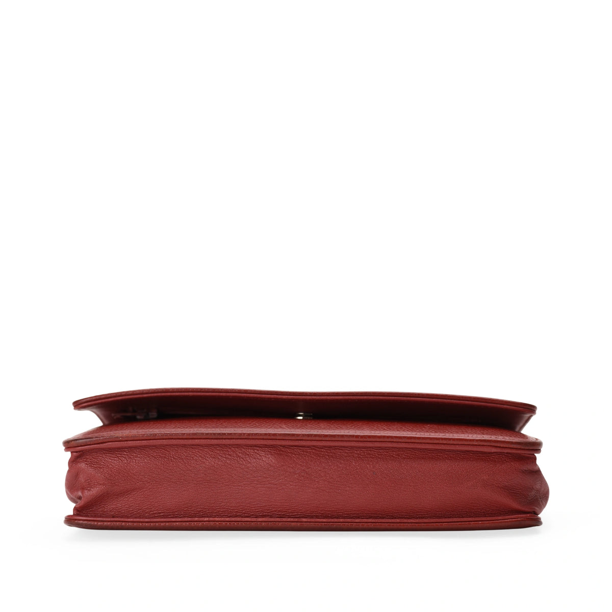 Chanel red caviar leather WOC wallet side view. curated Pre-loved Luxury by Myluxe in Helsinki.
