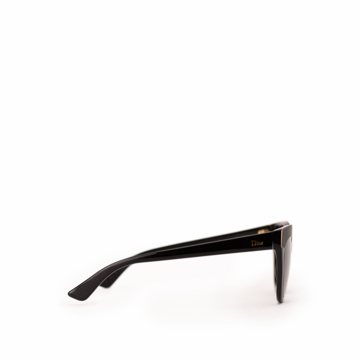 Black Dior luxury sunglasses with gold logo detailing, curated Pre-loved Luxury by Myluxe in Helsinki.