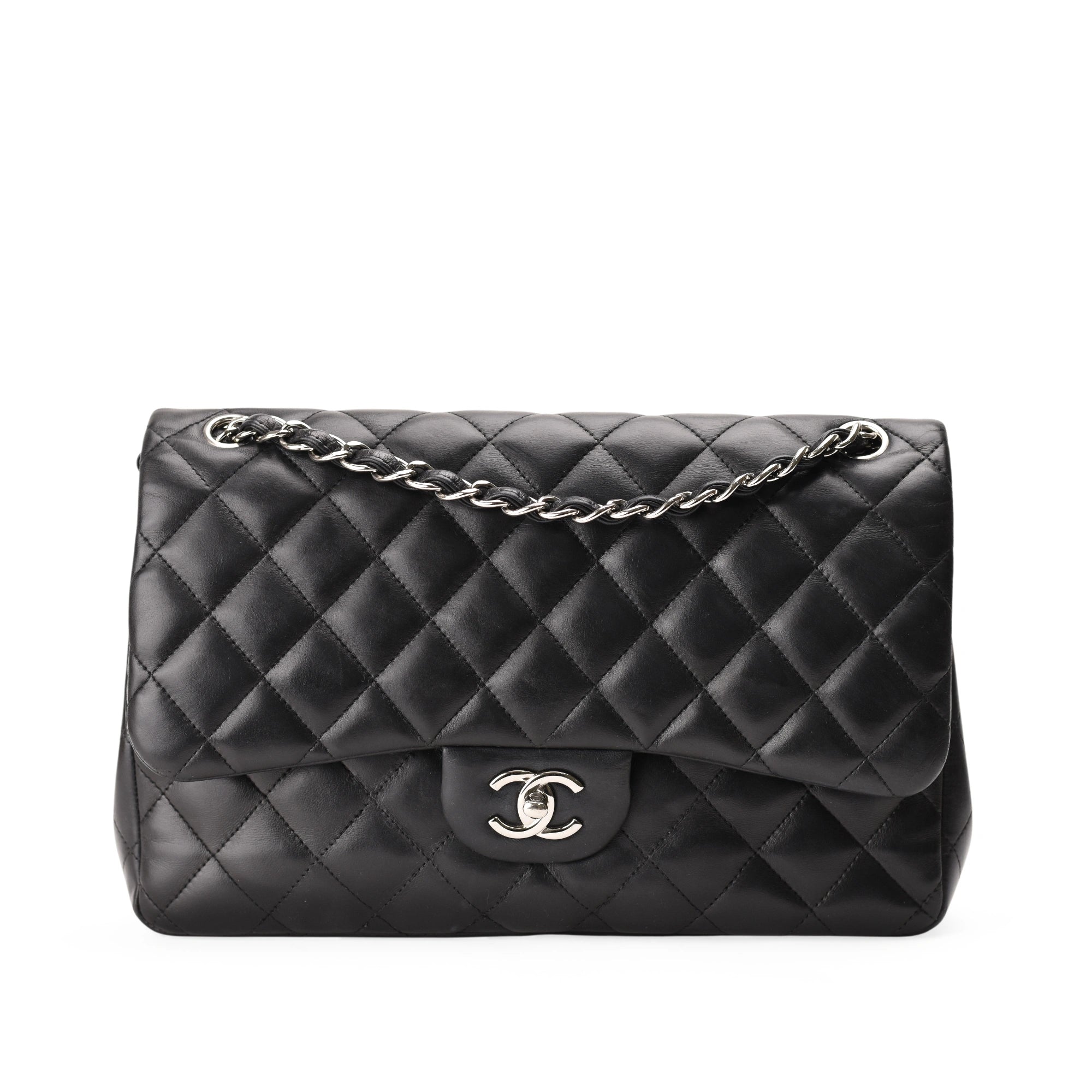 Chanel Jumbo Black Lambskin SHW