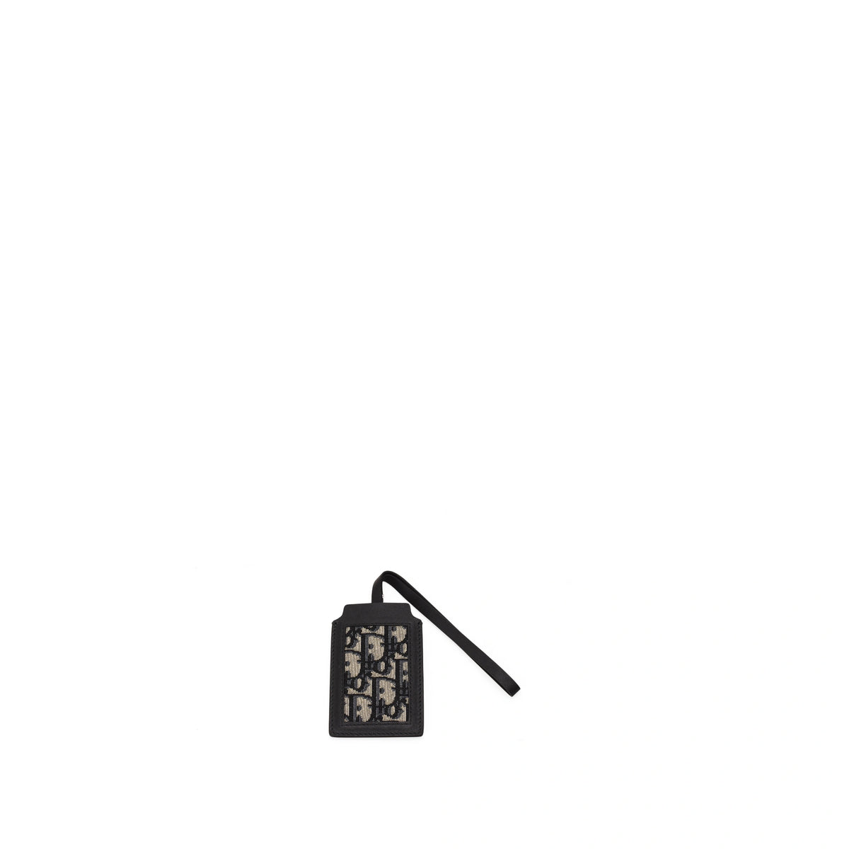Dior Black Oblique Leather and Canvas Luggage Tag