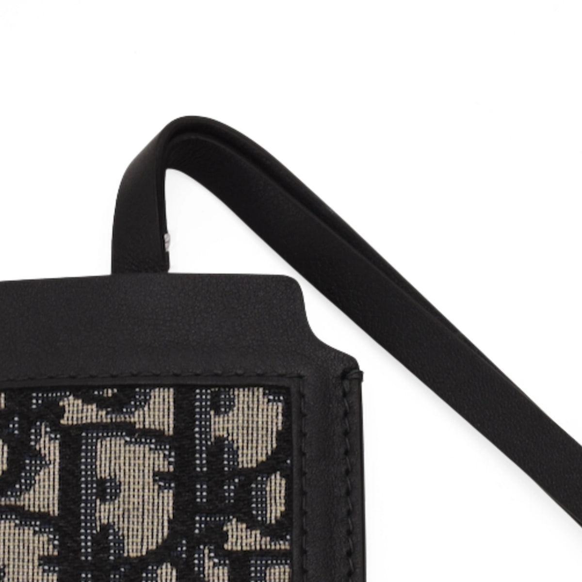 Dior Black Oblique Leather and Canvas Luggage Tag
