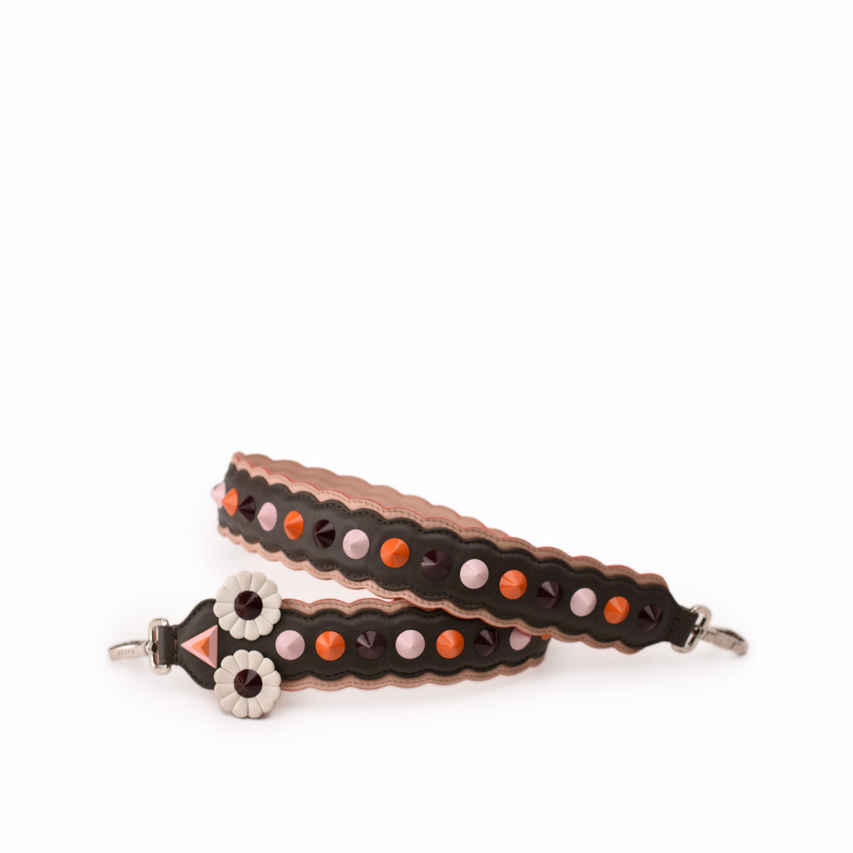 Brown leather owl-shaped charm accessory with colorful bead embellishments. curated Pre-loved Luxury by Myluxe in Helsinki.