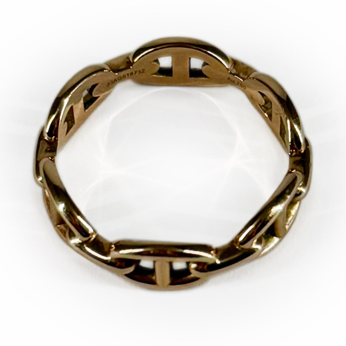 Gold-tone metal link bracelet with polished finish, curated Pre-loved Luxury by Myluxe in Helsinki.