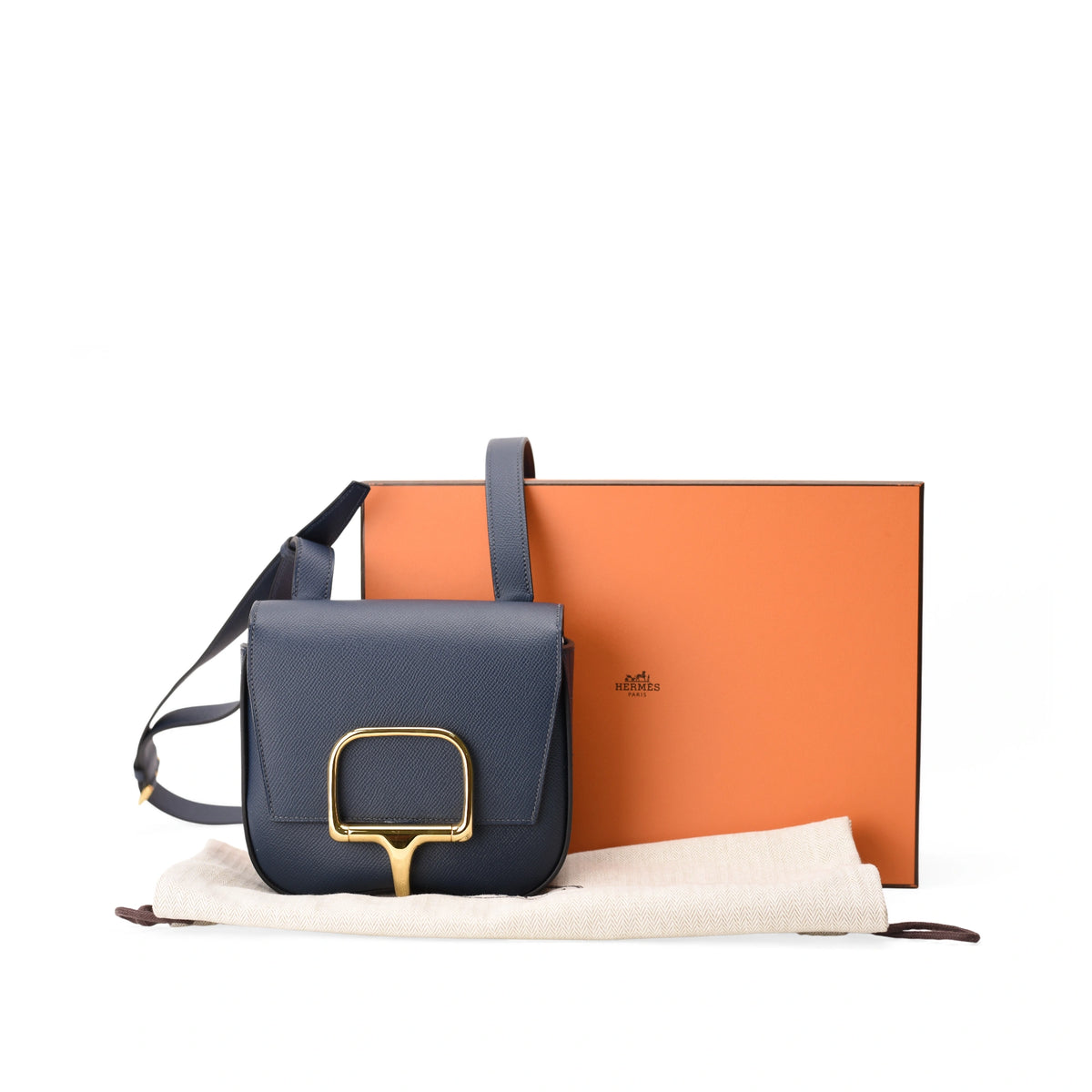 Hermès Della Cavalleria Mini Bleu De Prusse Bag GHW