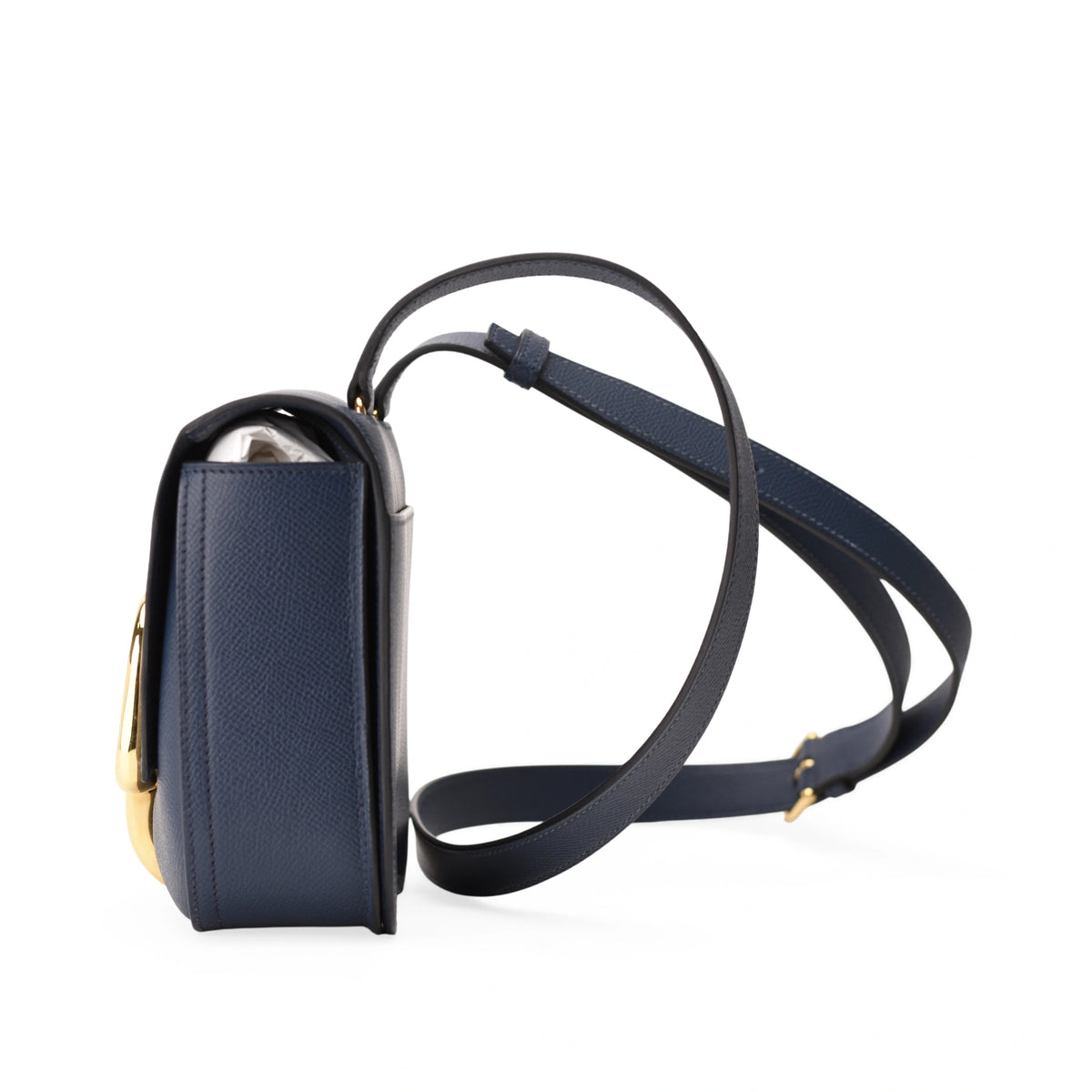 Hermès Della Cavalleria Mini Bleu De Prusse Bag GHW