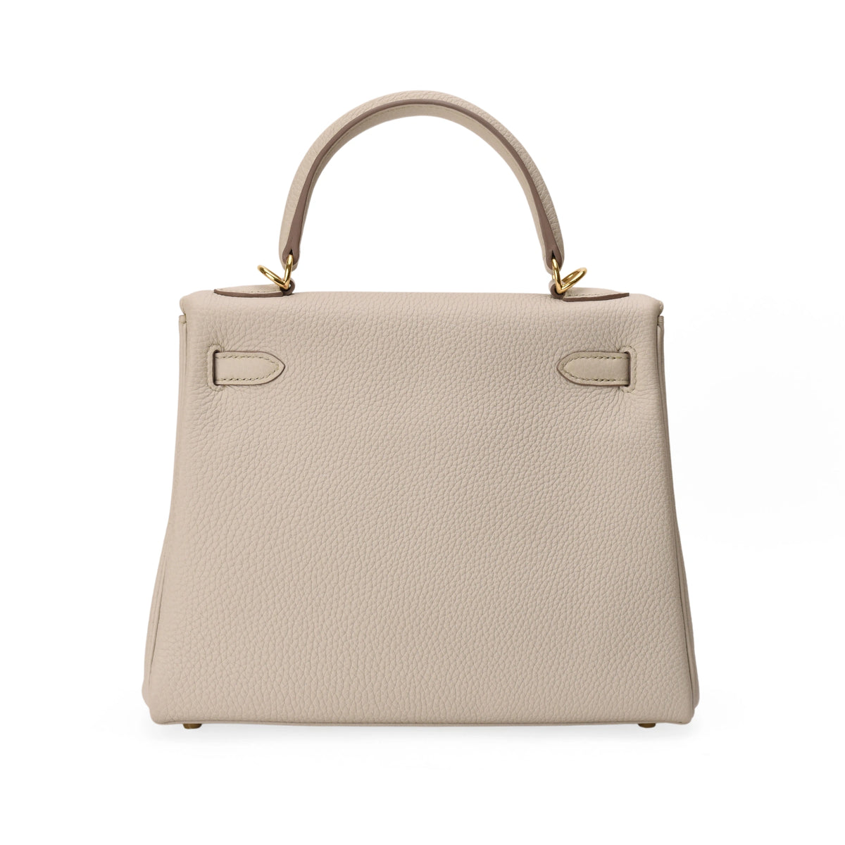 Hermès Kelly 25 Beton Retourne Togo leather handbag with gold hardware. curated Pre-loved Luxury by Myluxe in Helsinki.