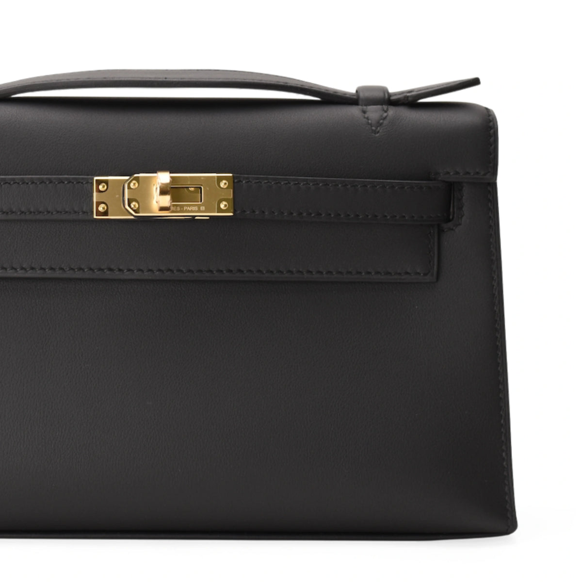 Hermès Kelly Pochette Black Swift GHW