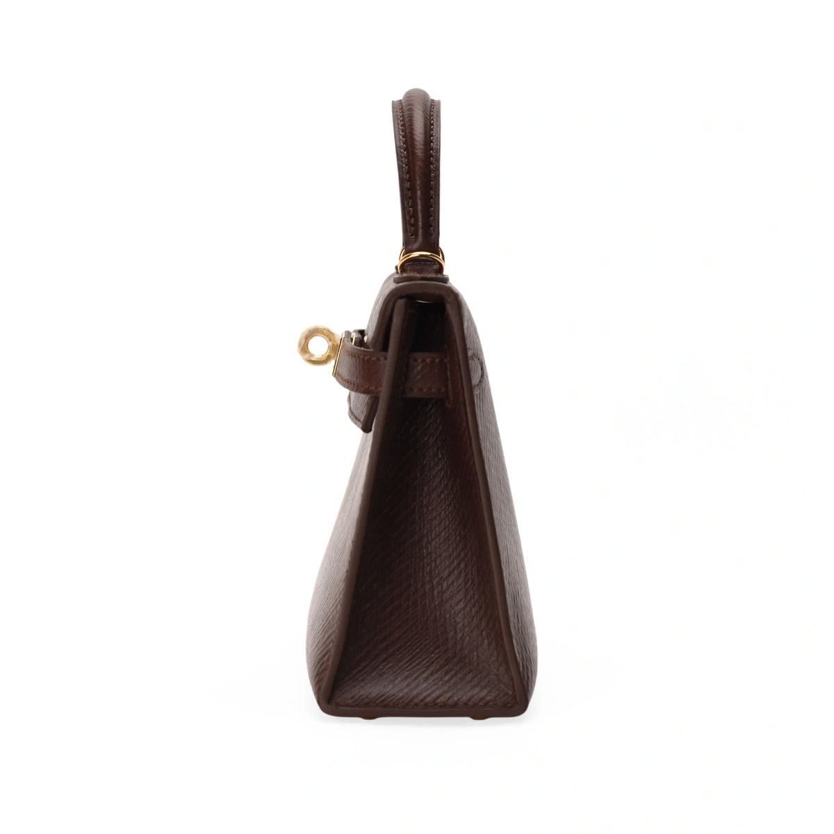 Hermès Mini Kelly Sellier in Volynka Terre leather with gold hardware. curated Pre-loved Luxury by Myluxe in Helsinki.