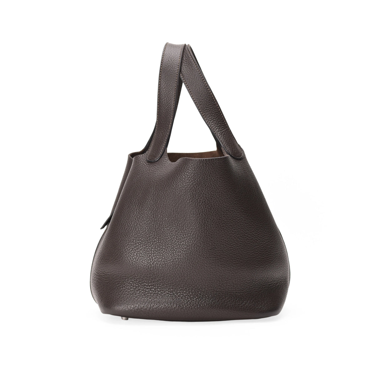 Hermès Picotin 22 handbag in brown Clemence leather, curated Pre-loved Luxury by Myluxe in Helsinki.