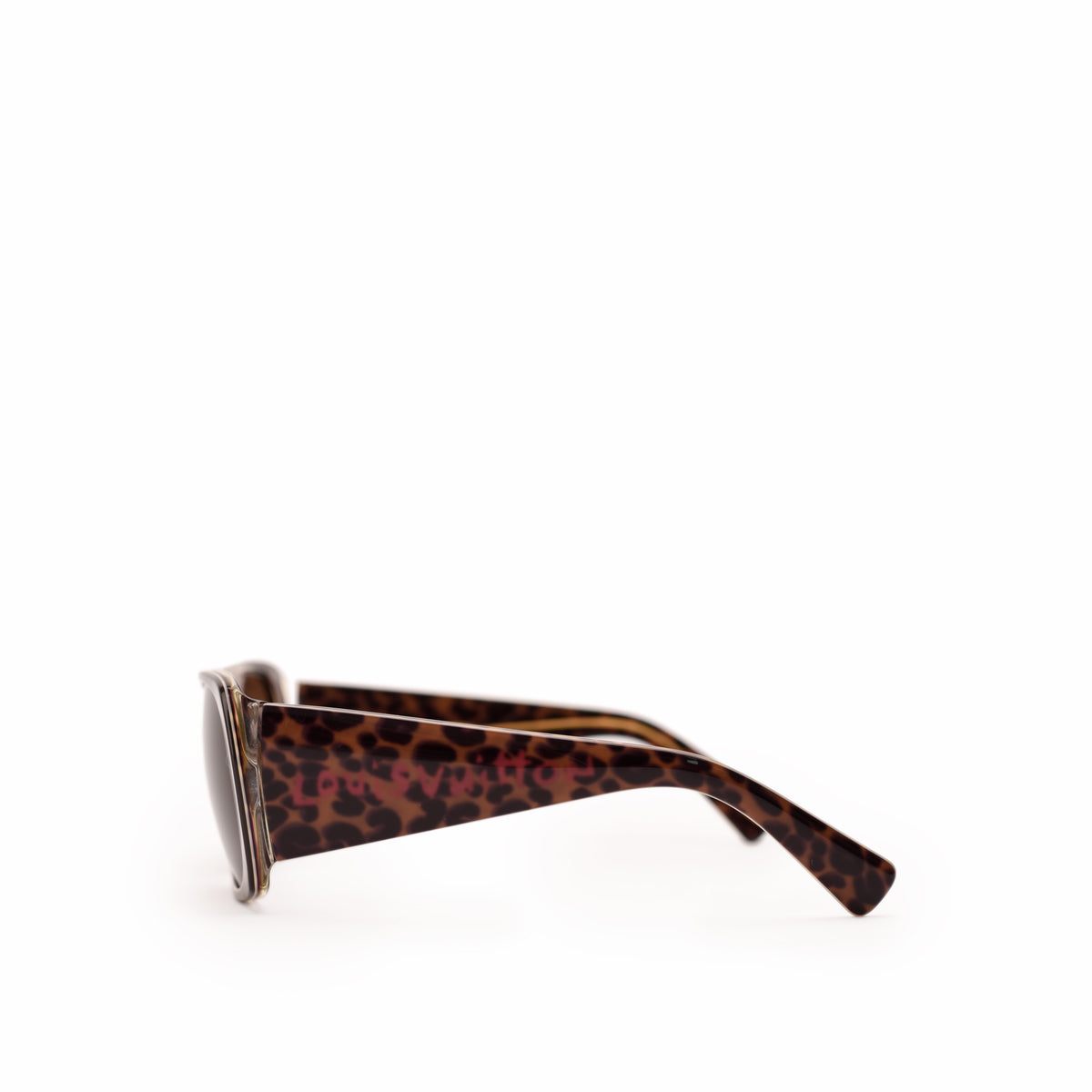 Louis Vuitton leopard print acetate sunglasses in brown, curated Pre-loved Luxury by Myluxe in Helsinki.