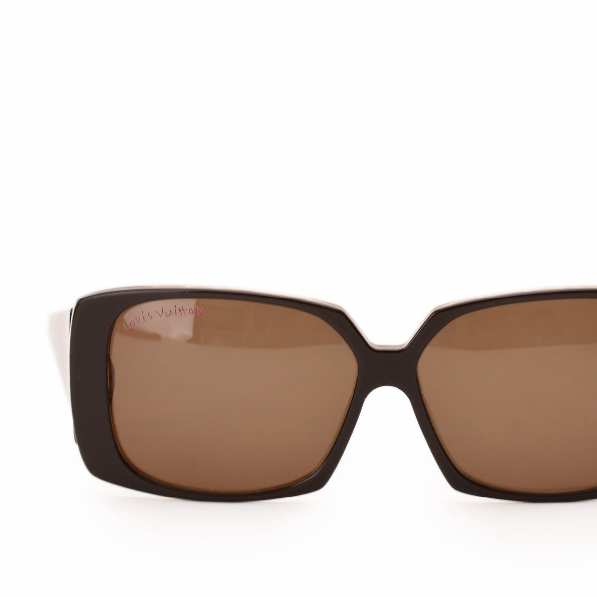 Louis Vuitton dark brown square sunglasses with tinted lenses, curated Pre-loved Luxury by Myluxe in Helsinki.