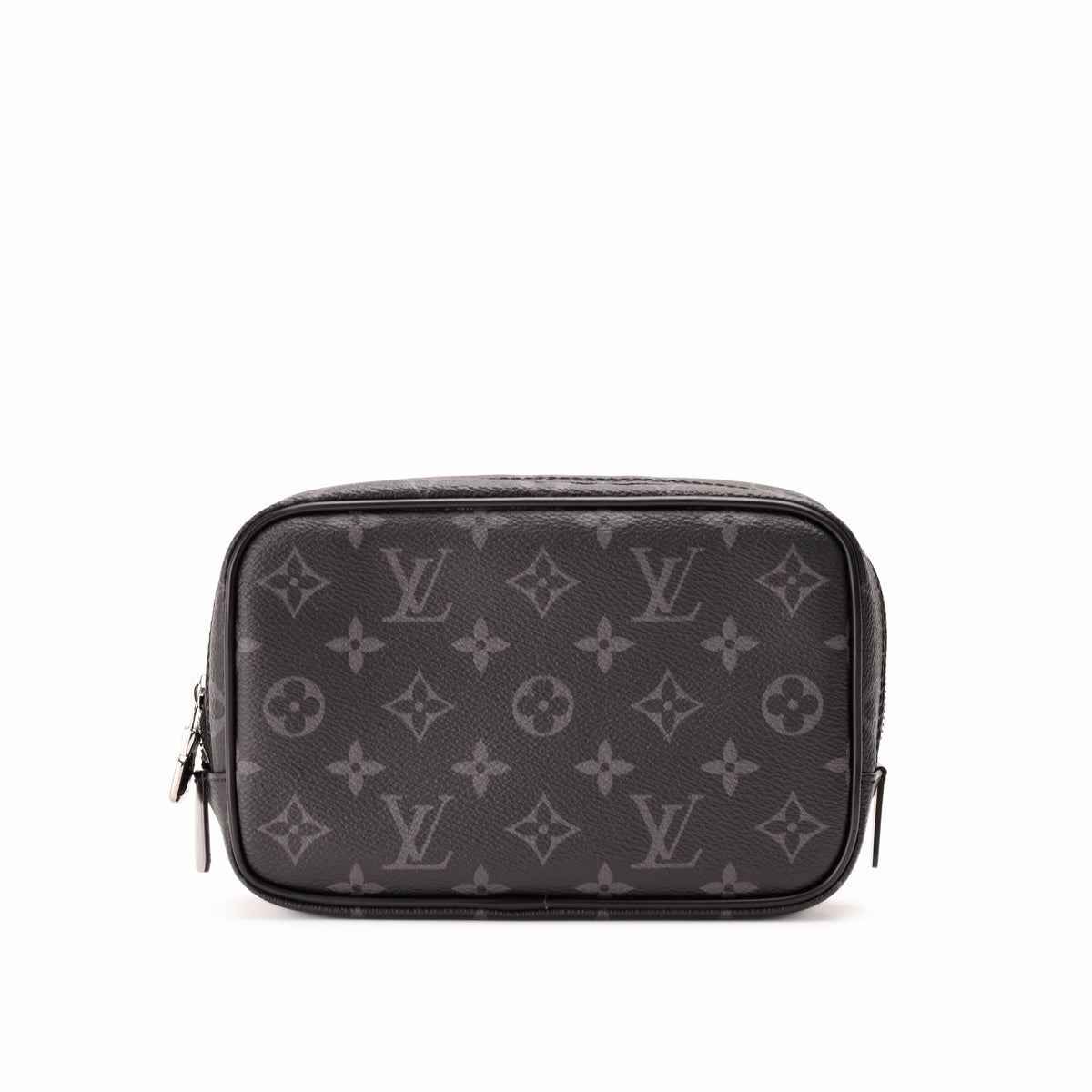Black Monogram coated canvas rectangular pouch, curated Pre-loved Luxury by Myluxe in Helsinki.