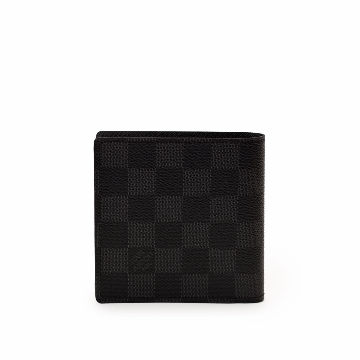 Black Damier Ebene patterned leather wallet, curated Pre-loved Luxury by Myluxe in Helsinki.