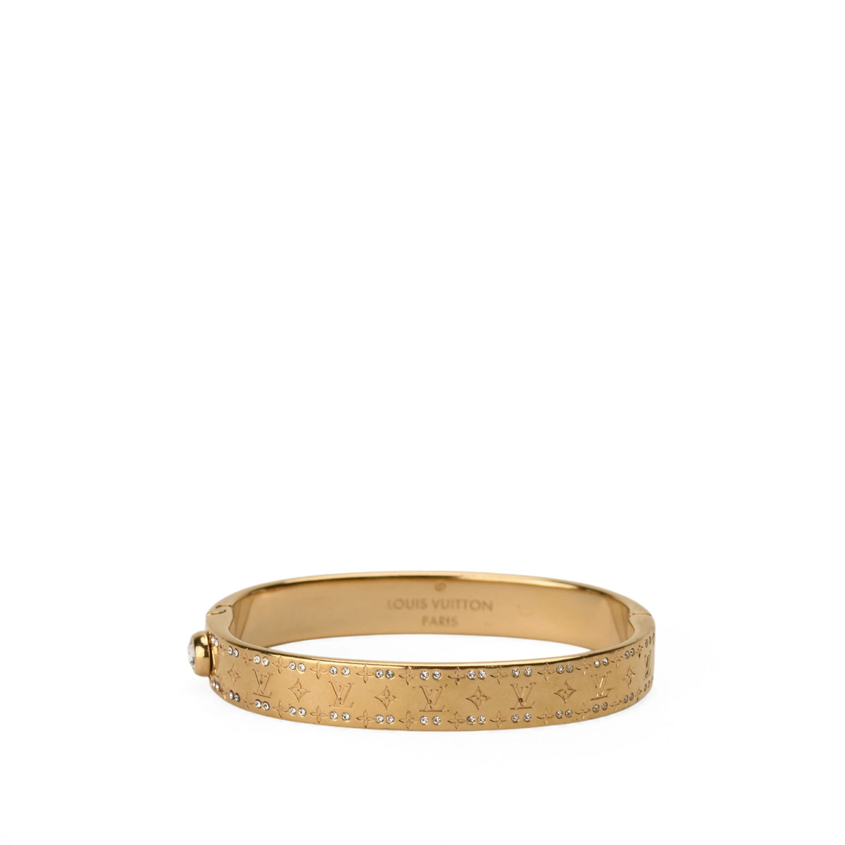 Louis Vuitton Nanogram Strass gold-tone bracelet with crystal embellishments. curated Pre-loved Luxury by Myluxe in Helsinki.