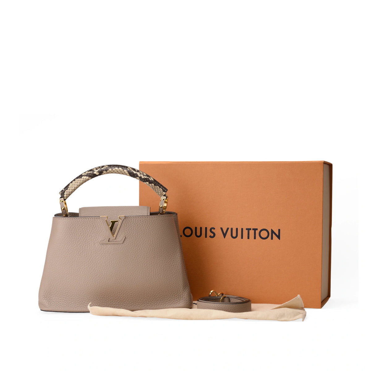 Louis Vuitton Capucines BB Galet Gray Python