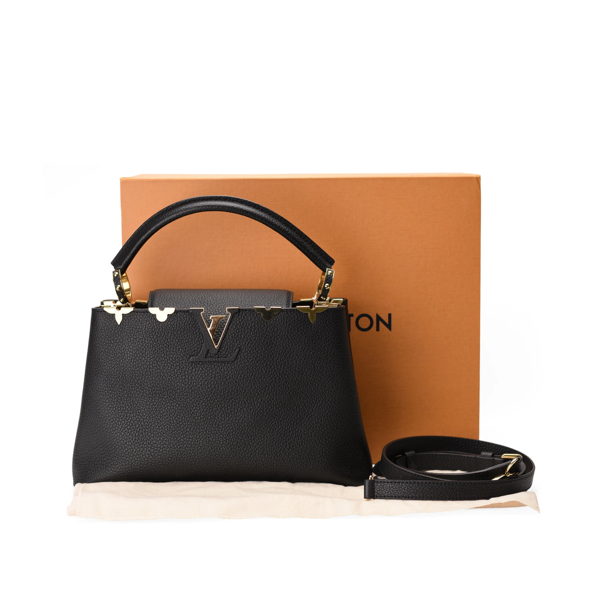 Louis Vuitton Capucines PM Monogram Blossom Black