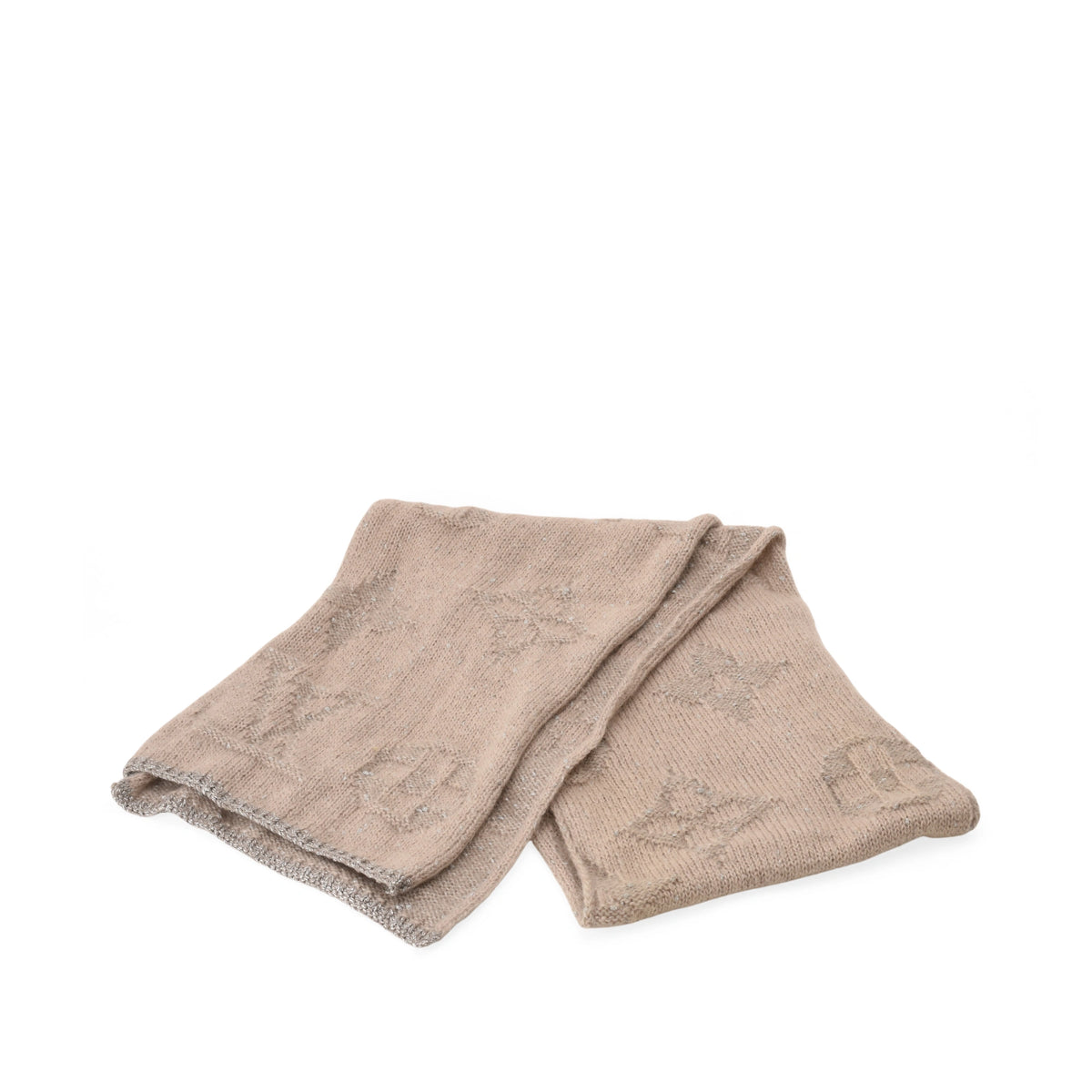 Louis Vuitton Dusty Rose Mohair Echarpe Monogram Glitter Scarf