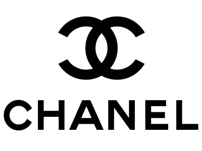 Chanel interlocking CC logo in black on a white background.