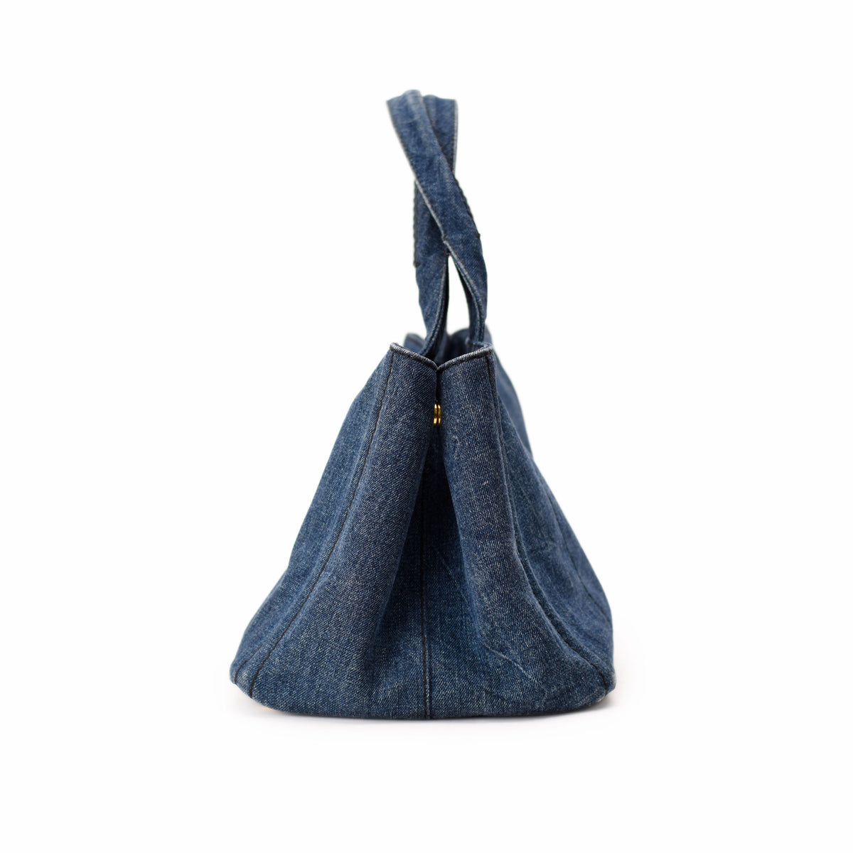Blue denim tote bag with shoulder straps, curated Pre-loved Luxury by Myluxe in Helsinki.