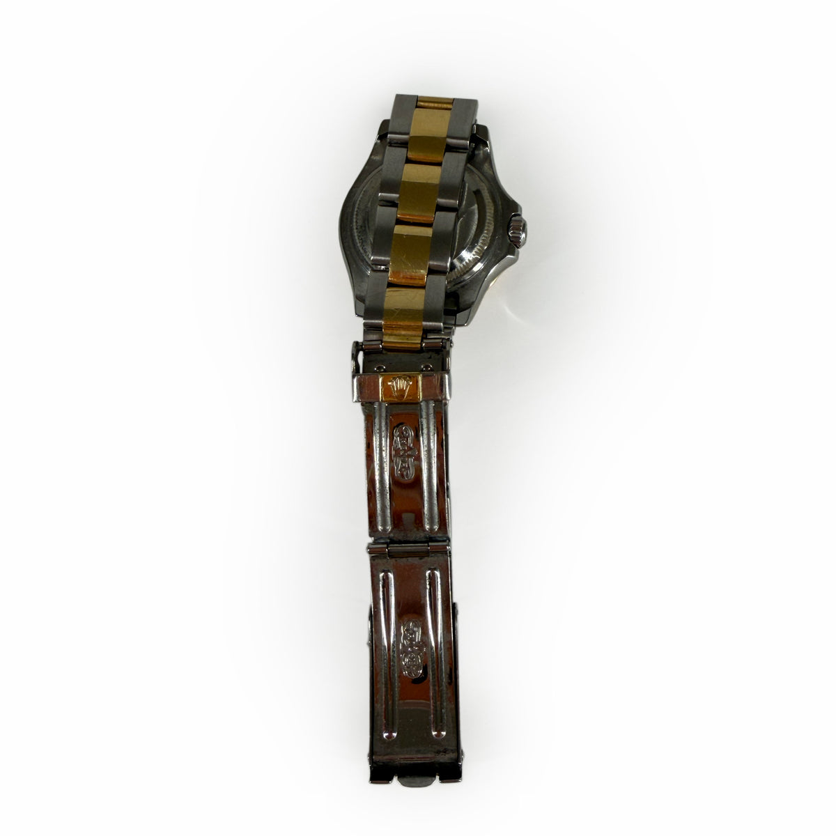 Rolex two-tone gold and steel luxury watch with metal bracelet, curated Pre-loved Luxury by Myluxe in Helsinki.