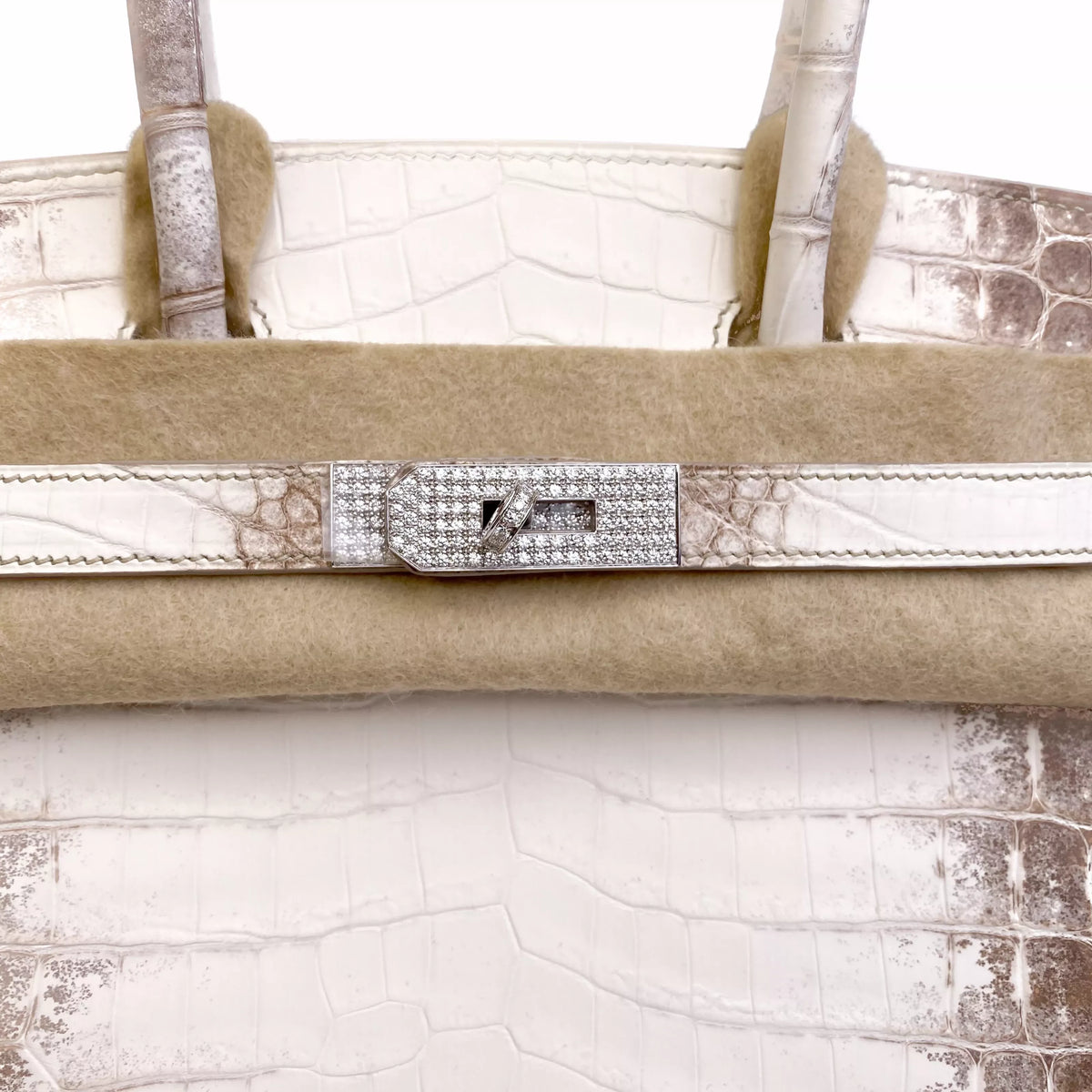 Hermès Birkin 30 Himalaya Niloticus Crocodile Diamond Palladium Hardware Diamonds