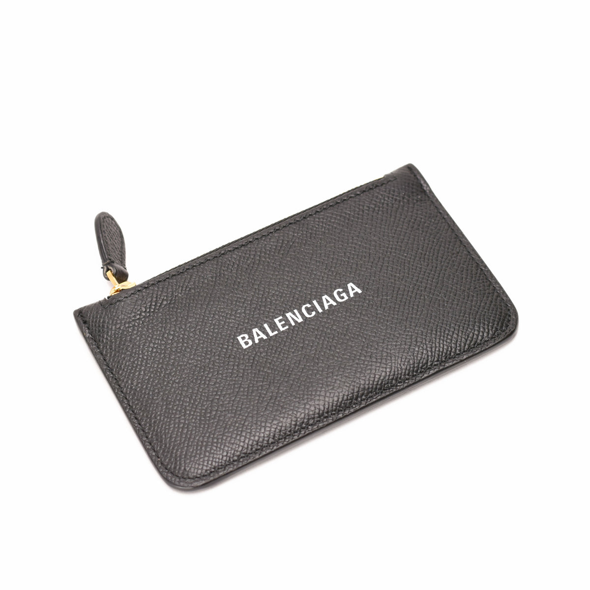 Black grained leather Balenciaga zip-around wallet, curated Pre-loved Luxury by Myluxe in Helsinki.