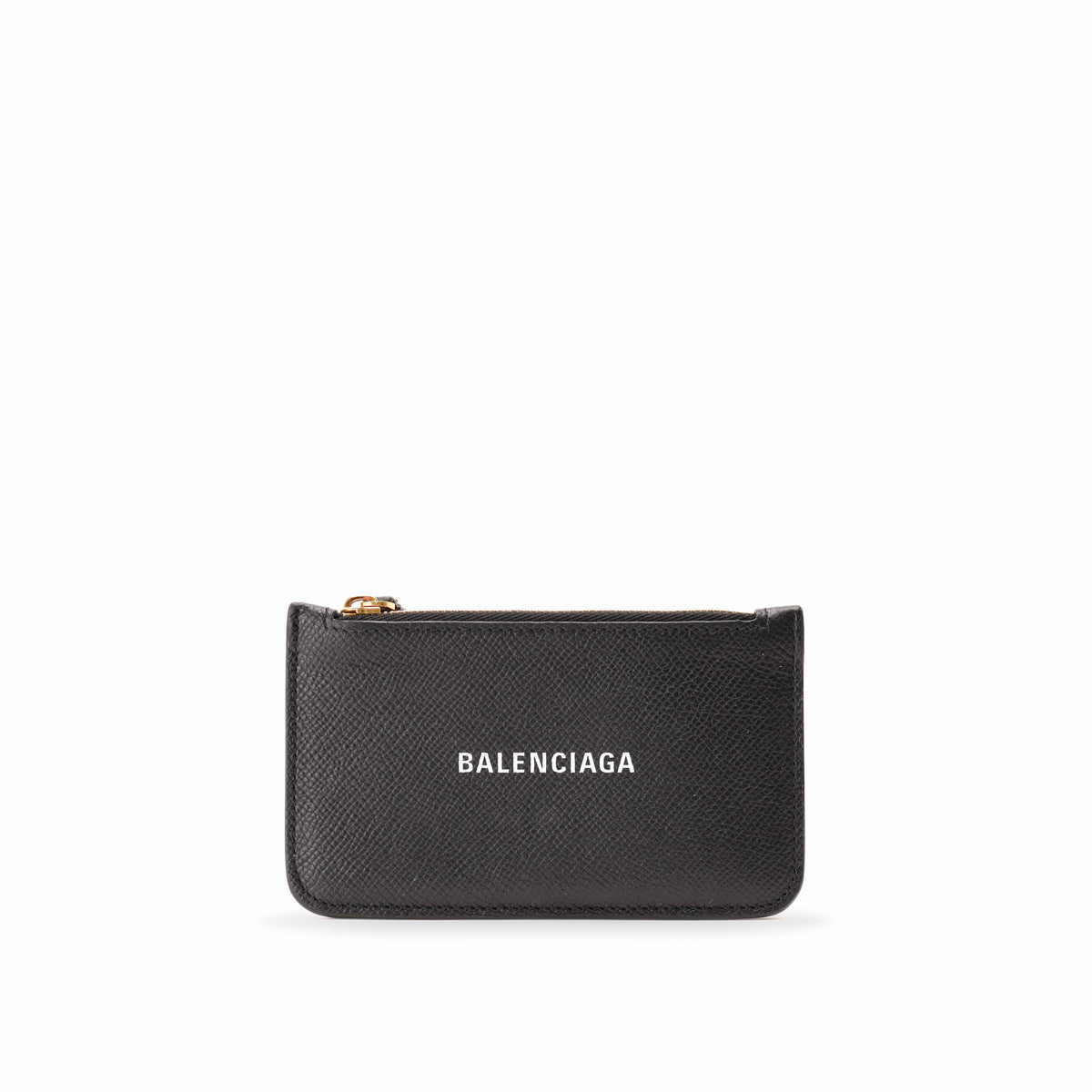 Black grained leather Balenciaga zip pouch, curated Pre-loved Luxury by Myluxe in Helsinki.