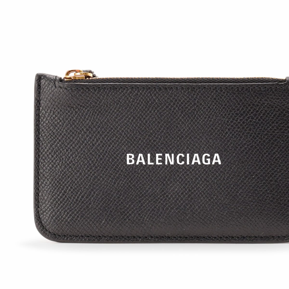 Black grained leather Balenciaga zip pouch, curated Pre-loved Luxury by Myluxe in Helsinki.