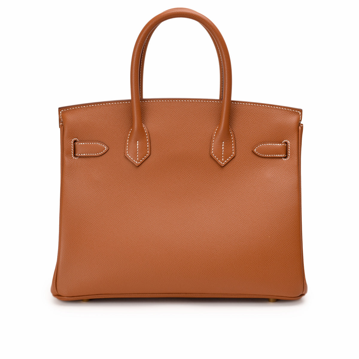 Hermès tan leather top handle handbag with structured silhouette. curated Pre-loved Luxury by Myluxe in Helsinki.