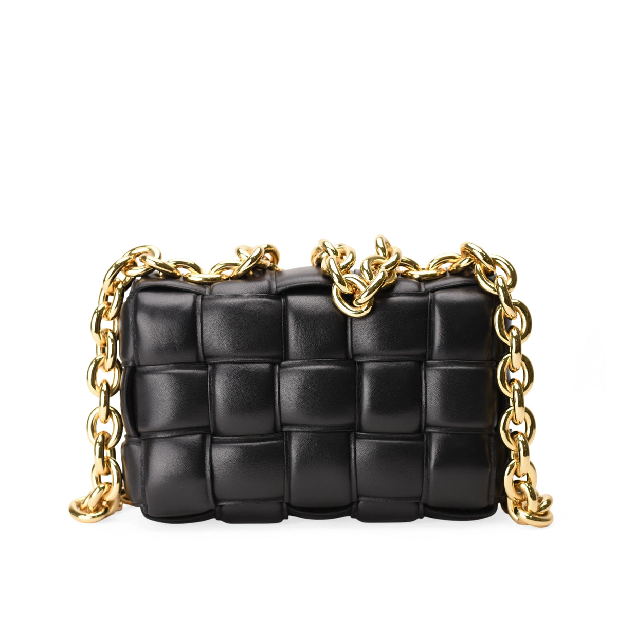 Bottega Veneta Chain Cassette Padded Intreccio Black