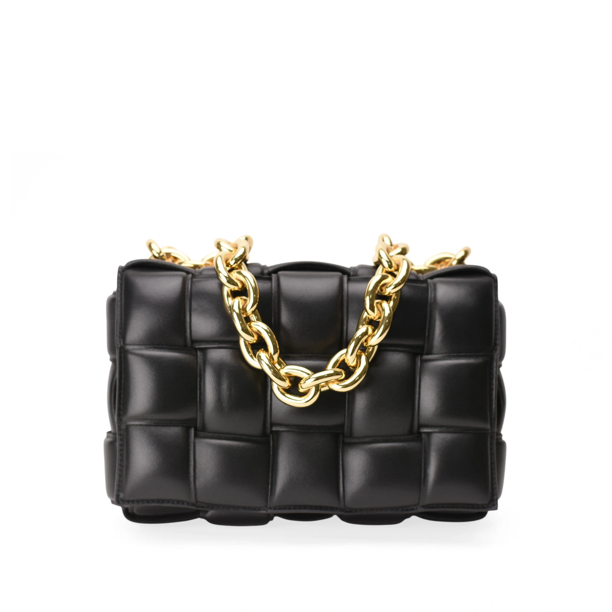 Bottega Veneta Chain Cassette Padded Intreccio Black