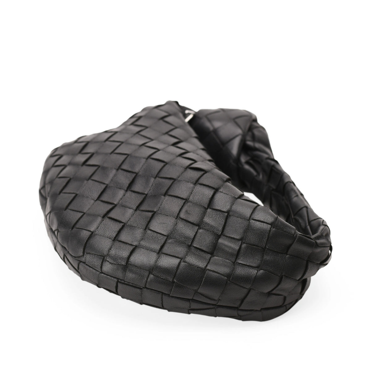 Bottega Veneta Mini Jodie black leather intrecciato handbag. curated Pre-loved Luxury by Myluxe in Helsinki.