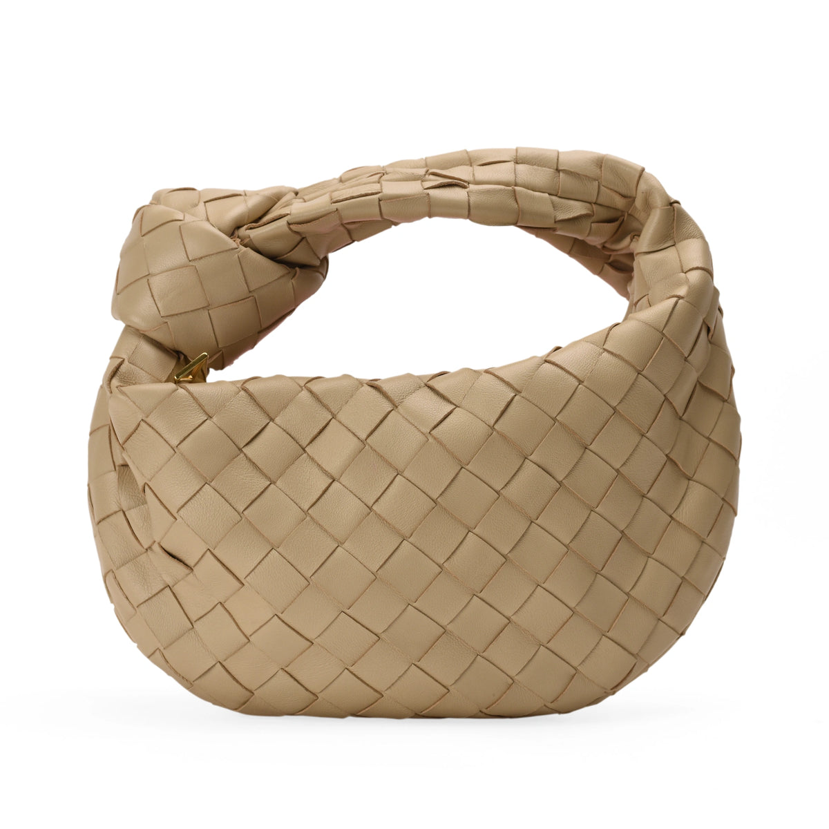 Beige woven leather Bottega Veneta Jodie handbag, curated Pre-loved Luxury by Myluxe in Helsinki.