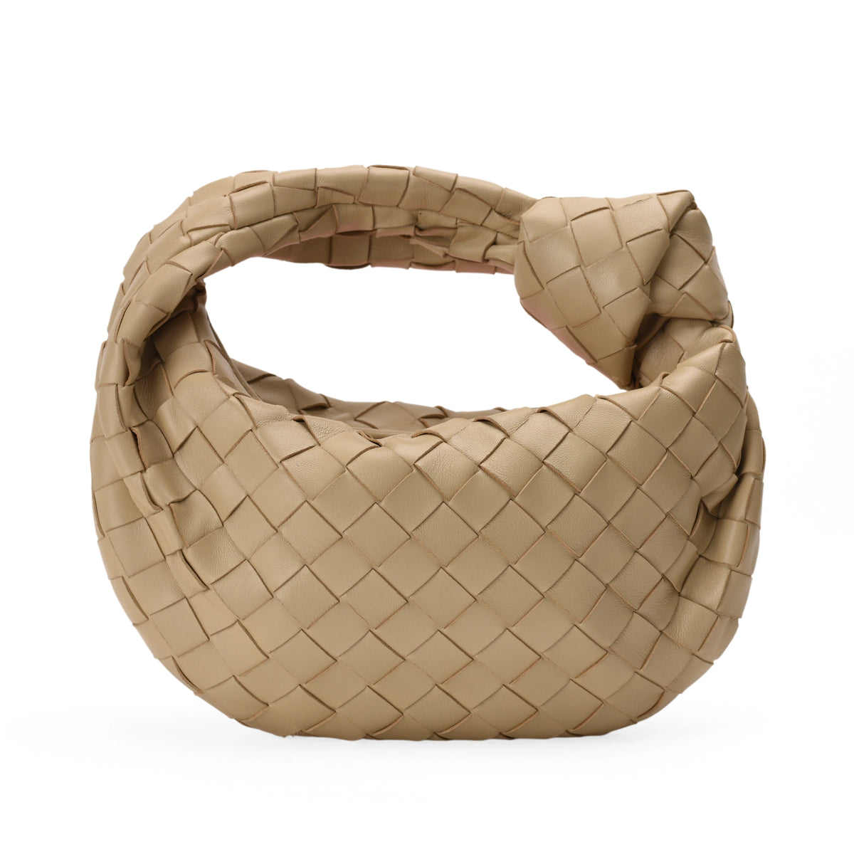 Beige woven leather Bottega Veneta Jodie bag, curated Pre-loved Luxury by Myluxe in Helsinki.