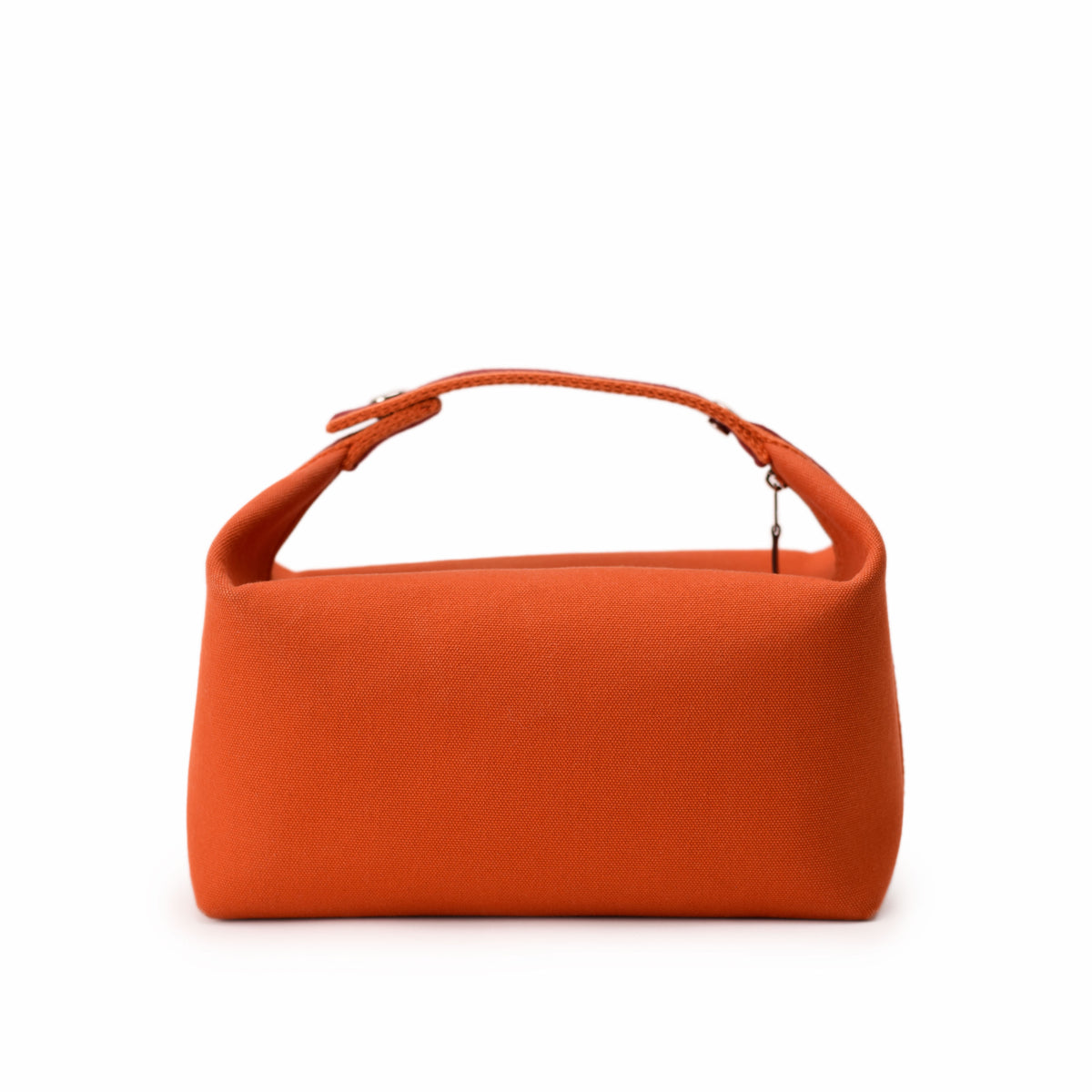 Orange textured fabric handbag with a structured handle. curated Pre-loved Luxury by Myluxe in Helsinki.