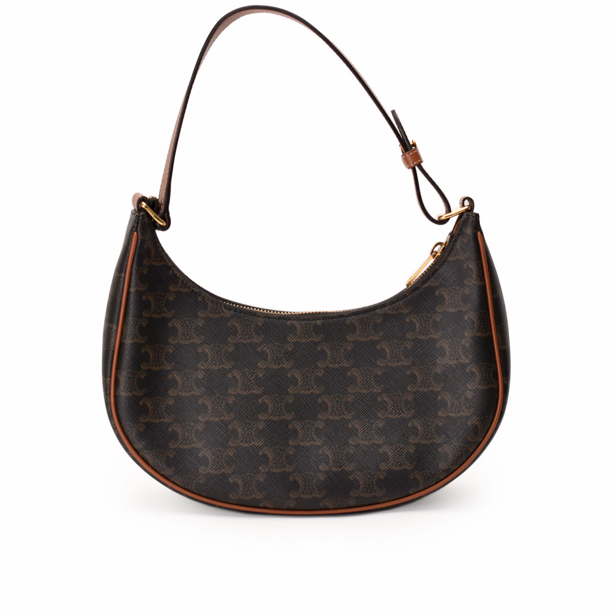 Brown monogrammed Celine shoulder bag in coated canvas with leather trim. curated Pre-loved Luxury by Myluxe in Helsinki.
