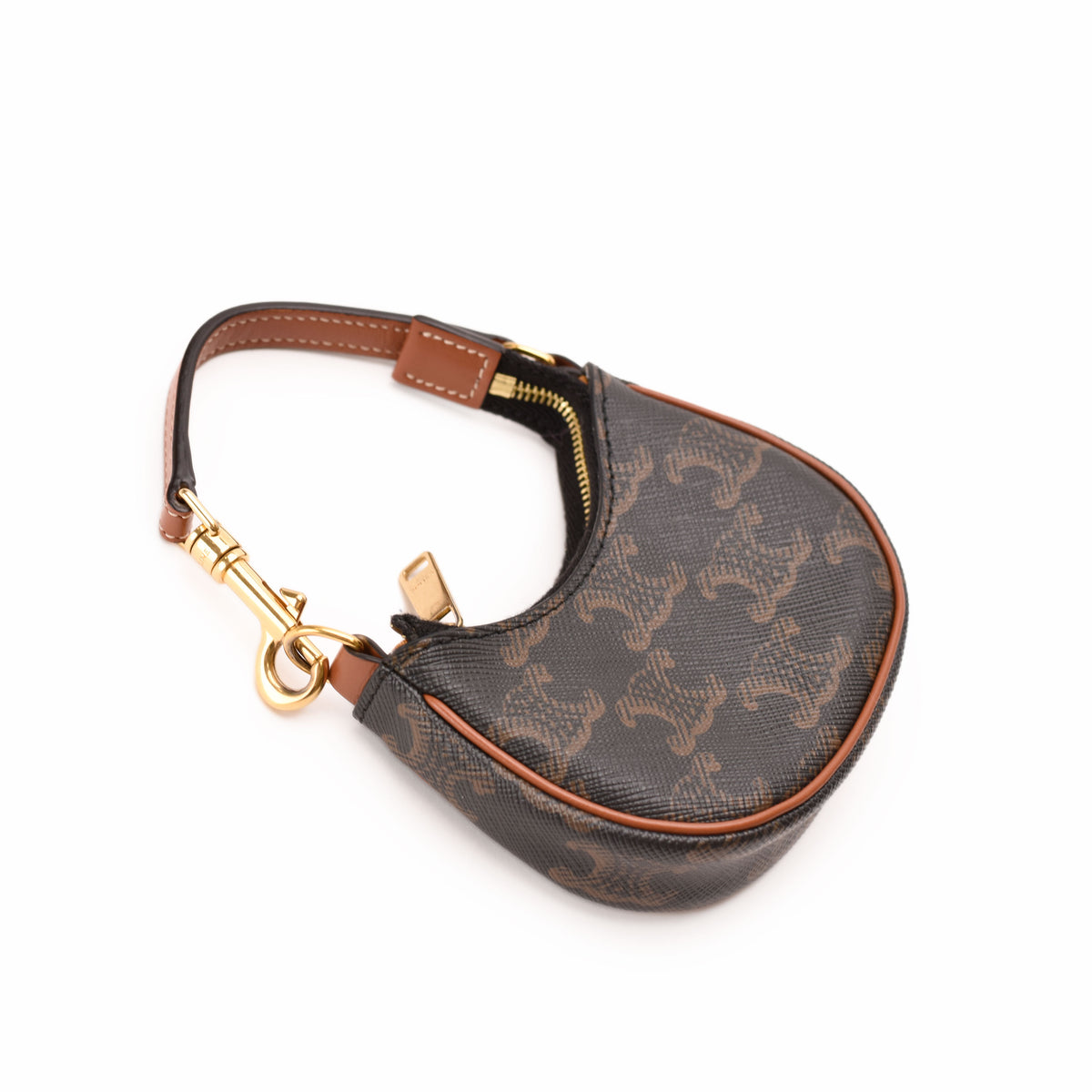 Louis Vuitton monogram brown canvas crescent mini bag with gold-tone hardware. curated Pre-loved Luxury by Myluxe in Helsinki.