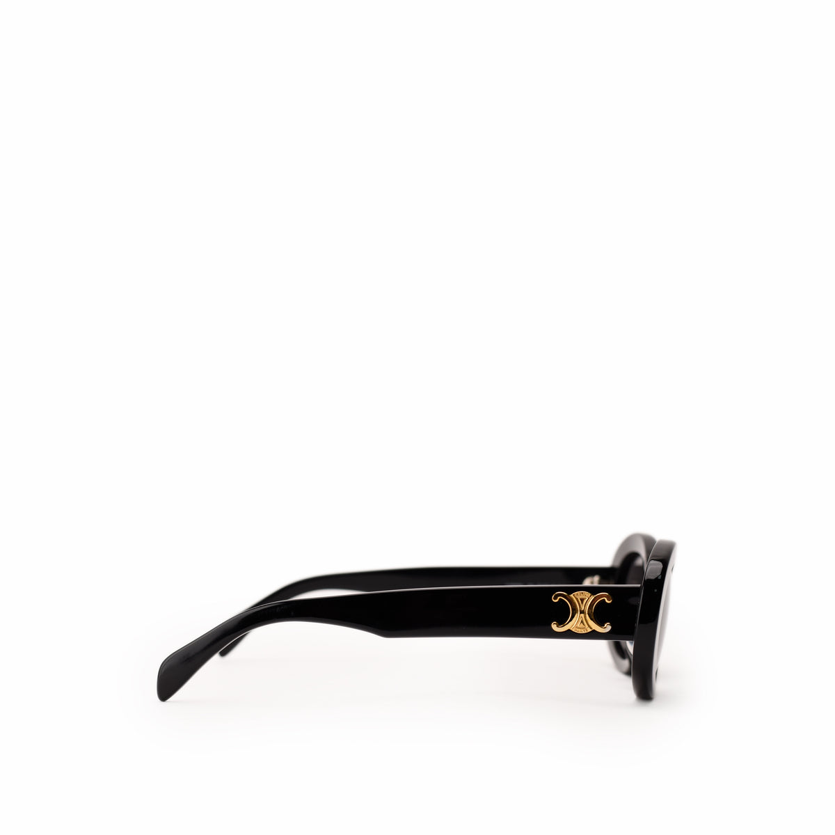 Black Celine sunglasses with gold logo detail, curated Pre-loved Luxury by Myluxe in Helsinki.